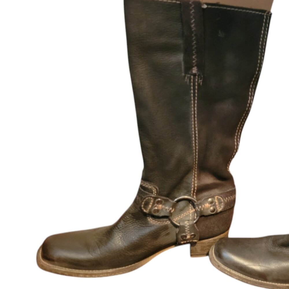 Bed Stu Cobbler Series Opal Brown Leather Harness Boots - Picture 11 of 16